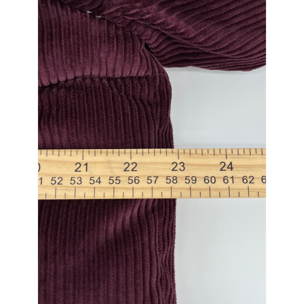 Levi Strauss Corduroy Puffer Jacket Mens Medium Burgundy Hooded Sherpa LM2RC416 - Picture 5 of 8